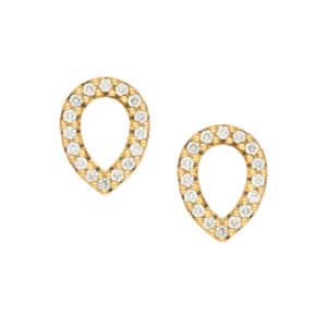 Boucles d'oreilles Angélys en or blanc 750/1000ème,Avec un pavage Diamants en forme de poire avec systèmes Alpas.